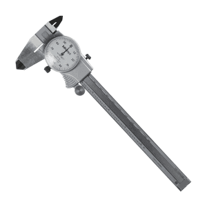 Mitutoyo 150 mm / 6 inch Dial Caliper with Carbide-tipped Jaws for OD Measurement (0.1 inch Per One Revolution), 505-736