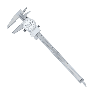 Mitutoyo 200 mm / 8 inch Dial Caliper with Carbide-tipped Jaws for OD Measurement (0.1 inch Per One Revolution), 505-737