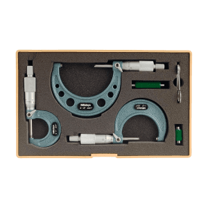 Mitutoyo 0 - 3 inch Outside Micrometer Set (Pack of 3 Pcs), 103-929