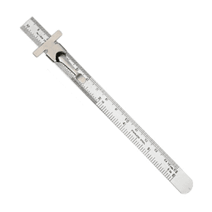 Kristeel 150 mm / 6 inch Stainless Steel Pocket Clip Rule - Depth Gauge Combination (Type B), 1302