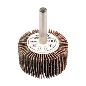 Yato 40 x 20 x 6 mm / 80 Grit Flap Wheel With Shaft, YT-83353
