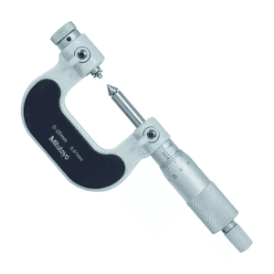 Mitutoyo 0 - 25 mm Interchangeable Anvil Screw Thread Micrometer (Spindle Tip Type), 126-125