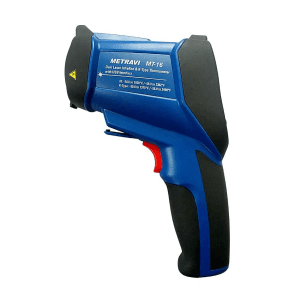 Metravi 4 Digits 1800°C Temperature Range With Dual Laser Pointer Non-contact cum Contact Infrared Thermometer With USB PC Interface, MT-16
