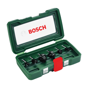 Bosch 6 mm Shank Straight TC Router Bit Set (Pack of 6 Pcs), 2 607 019 464