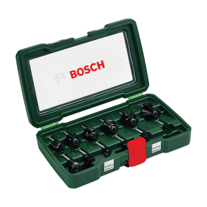 Bosch 8 mm Shank Straight TC Router Bit Set (Pack of 12 Pcs), 2 607 019 466