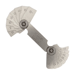 Mitutoyo 1/32 - 17/64 inch Radius Gauge (16 Leaves), 186-103