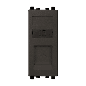 Schneider Electric Zencelo RJ 11 Telephone Outlet With Shutter - Dark Grey (Pack of 10 Pcs), IN8431RJS4(BZ)