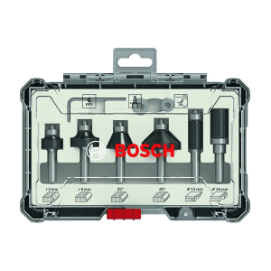 Bosch 8.00 mm Shank Trimming & Edging Router Bits Set (Pack Of 6 Pcs), 2 607 017 469