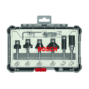 Bosch 1/4 Inch Shank Trimming & Edging Router Bits Set (Pack Of 6 Pcs), 2 607 017 470