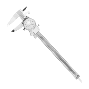 Mitutoyo 200 mm / 8 inch Silver Cover Dial Caliper with Locking screw & Thumb Roller (0.2 inch Per One Revolution), 505-743J