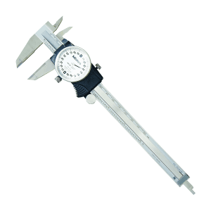 Mitutoyo 150 mm / 6 inch Dial Caliper with Carbide-tipped jaws for OD measurement (0.2 inch Per One Revolution), 505-744