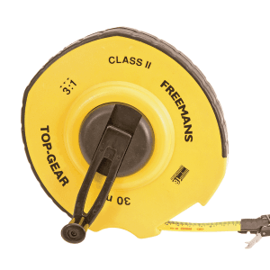 Freemans 30Mtr x 18mm Fibre Glass Top Gear Close Reel Tape, TC30
