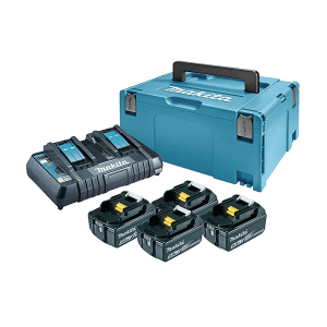 Makita MKP3PT184 Power Source Kit With 4x 5.0 AH Batteries & 1x 2Port Charger & 1x Makpac Case, 191A75-7