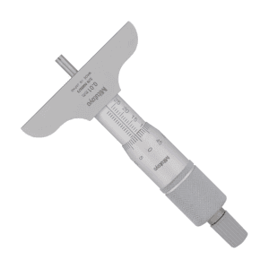 Mitutoyo 0 - 25 mm Precision Depth Micrometer with Carbide Measuring Rod (63.5 mm Base Width), 128-103