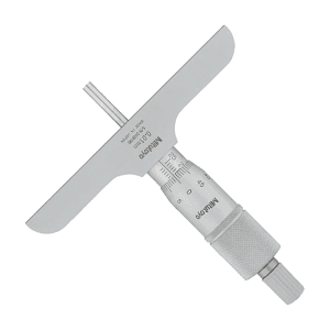 Mitutoyo 0 - 25 mm Precision Depth Micrometer with Carbide Tipped Rod (101.6 mm Base Width), 128-104