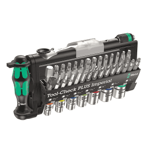 Wera 39 Pcs 1/4 Inch Sq. Drive Tool-Check PLUS Imperial, 05056491001