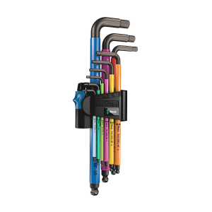 Wera 950 SPKL /9 Pcs HF Multicolour L-Key Set Metric BlackLaser with Holding Function, 05022210001