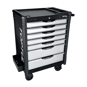 Toptul 731 x 522 x 869 mm 7 Drawer Bumper Series Mobile Tool Trolley (Black), TCAP0707