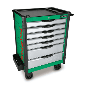 Toptul 731 x 522 x 869 mm 7 Drawer Bumper Series Mobile Tool Trolley (Green), TCAP0701