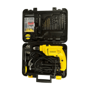 Stanley 10mm 550W Single Speed Hammer Drill & Hand Tools Kit For Home DIY & Professional Use (120 Pcs), SDH550KP-IN