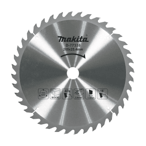 Makita 10 inch / 260 mm TCT Saw Blade For Wood (40 Teeth), D-77338