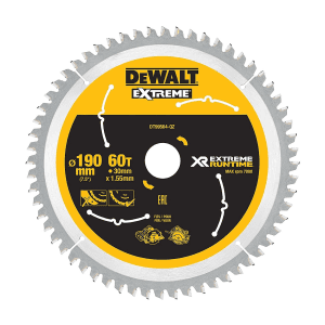 Dewalt 7-1/2 inch / 190 mm XR Extreme Runtime Circular Saw Blade (60 Teeth), DT99564-QZ