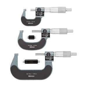 Mitutoyo 0 - 75 mm Digit Outside Micrometer Set (Pack of 3 Pcs), 193-901