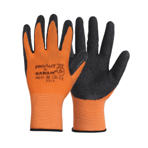 Karam Orange Supported Hand Gloves (Large) (Pack Of 12 Pair), HS01