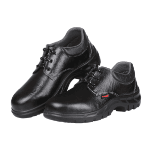 Karam Men's Grain Leather Deluxe Safety Shoe - Steel Toe (Black), FS02BL