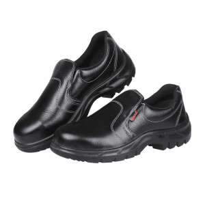 Karam Men's Executive Leather Safety Shoe - Steel Toe (Black), FS04BL