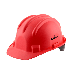 Karam ISI Marked Shelmet Ratchet Type Safety Helmet With Plastic Cradle (Red), PN521