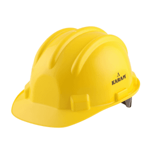 Karam ISI Marked Shelmet Ratchet Type Safety Helmet With Plastic Cradle (Yellow), PN521