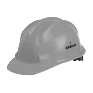 Karam ISI Marked Shelmet Ratchet Type Safety Helmet With Plastic Cradle (Grey), PN521