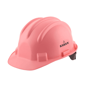 Karam ISI Marked Shelmet Ratchet Type Safety Helmet With Plastic Cradle (Pink), PN521