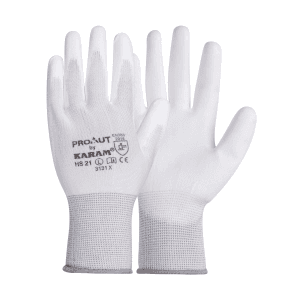 Karam White Supported Hand Gloves (Large) (Pack Of 12 Pair), HS21