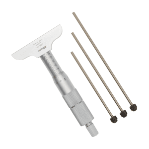 Mitutoyo 0 - 75 mm Depth Micrometer with Interchangeable Rods (63.5 mm Base Width), 129-110