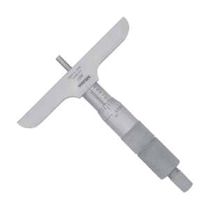 Mitutoyo 0 - 2 inch Depth Micrometer with Interchangeable Rods (4 inch Base Width), 129-129