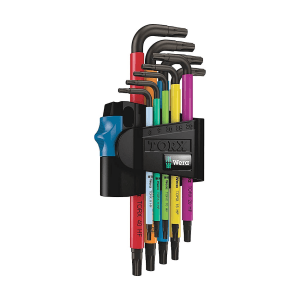 Wera 967 / 9 Pcs TX Multicolour HF 1 L-key Set with Holding Function, 05024179001