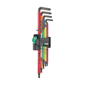 Wera 967 / 9 Pcs TX XL Multicolour 1 L-key Set For TORX® Screws long, 05024480001