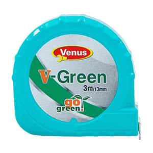 Venus 5Mtr x 19mm V-Green Pocket Measuring Tape With Belt Clip & Sling (Rigid ABS Case), V519