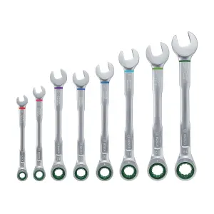 Bosch 8 Pcs Ratchet Combination Wrench Set, 1 600 A02 7PS