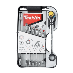 Makita 8 Pcs Double Ratchet Combination Wrench Set, B-65523