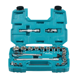 Makita 23 Pcs 1/2 inch Sq. Drive Ratchet & Socket Set, B-65589