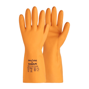 Karam Unsupported Natural Rubber Flocklined Gloves (Pack Of 12 Pair), HS111