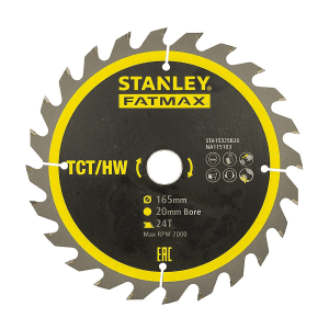 Stanley 6-1/2 inch / 165 mm Circular Saw Blade (24 Teeth), STA15325B20