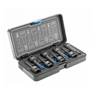 Hogert 8 Pcs Torx Impact Bit Socket Set (1/2 inch Sq. Drive), HT6R002