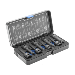 Hogert 8 Pcs Spline Impact Bit Socket Set (1/2 inch Sq. Drive), HT6R006