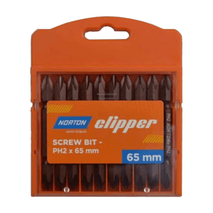 Norton Clipper PH2 / 65 mm Double Ended Phillips Screwdriver Bits Set (Pack of 10 Pcs), CPSB1