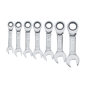 Dewalt 7 Pcs Metric Stubby Ratcheting Combination Wrench Set, DWMT19261-0