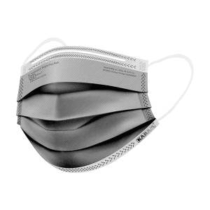 Karam ISI Marked Disposable, Surgical 3-Ply, Grey Face Mask With Ear Loops (Pack Of 100 Pcs), RFM50